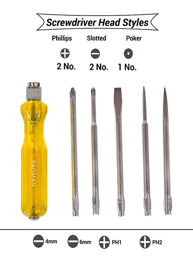 Fadman 5-Pieces Screwdriver Kit Combination For Multipurpose Application (Pack of 5) - Image 3